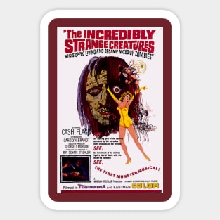 Classic Bad Movie Poster - Incredibly Strange Creatures Sticker